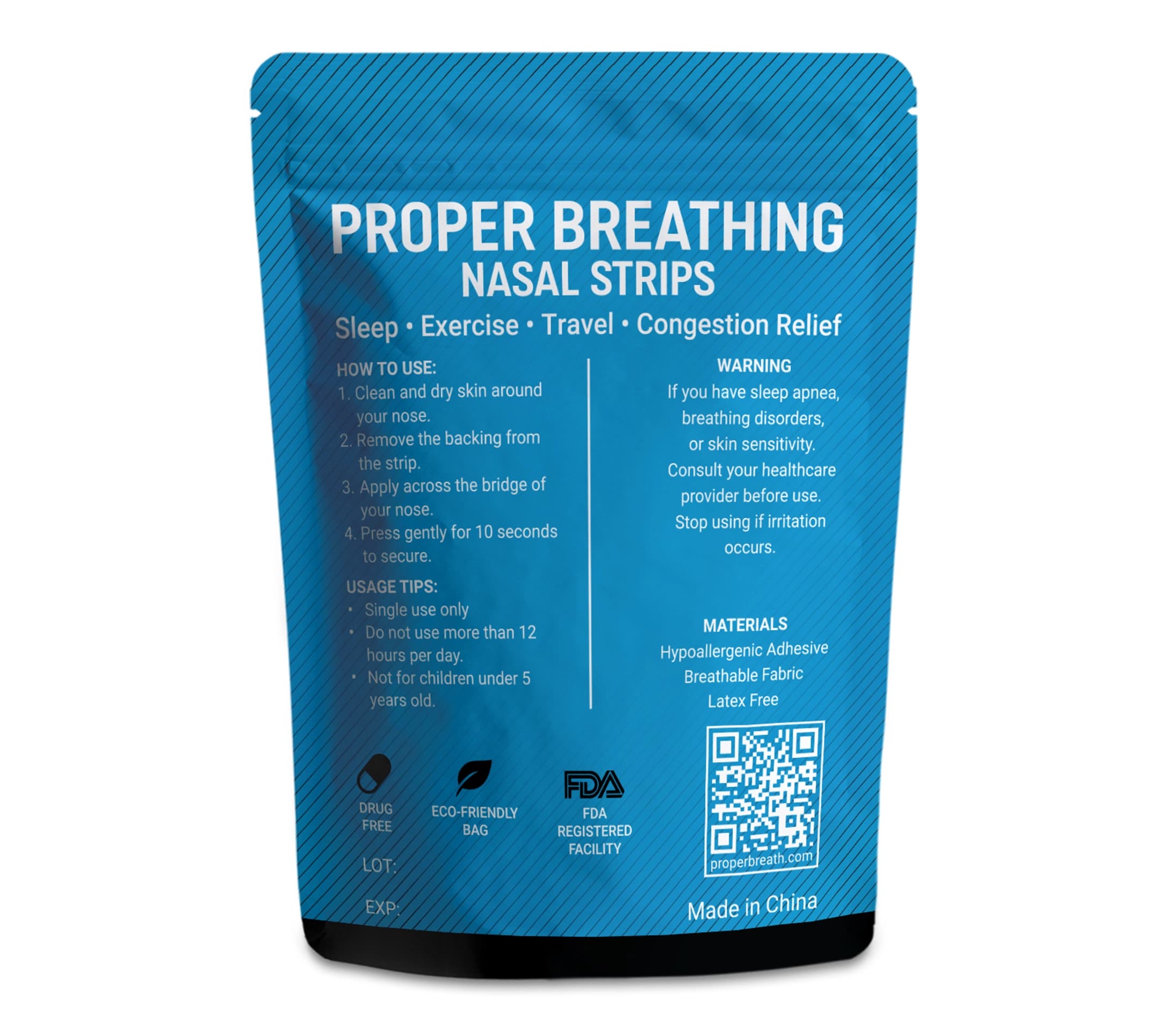Proper Breathing Package Back with Instructions